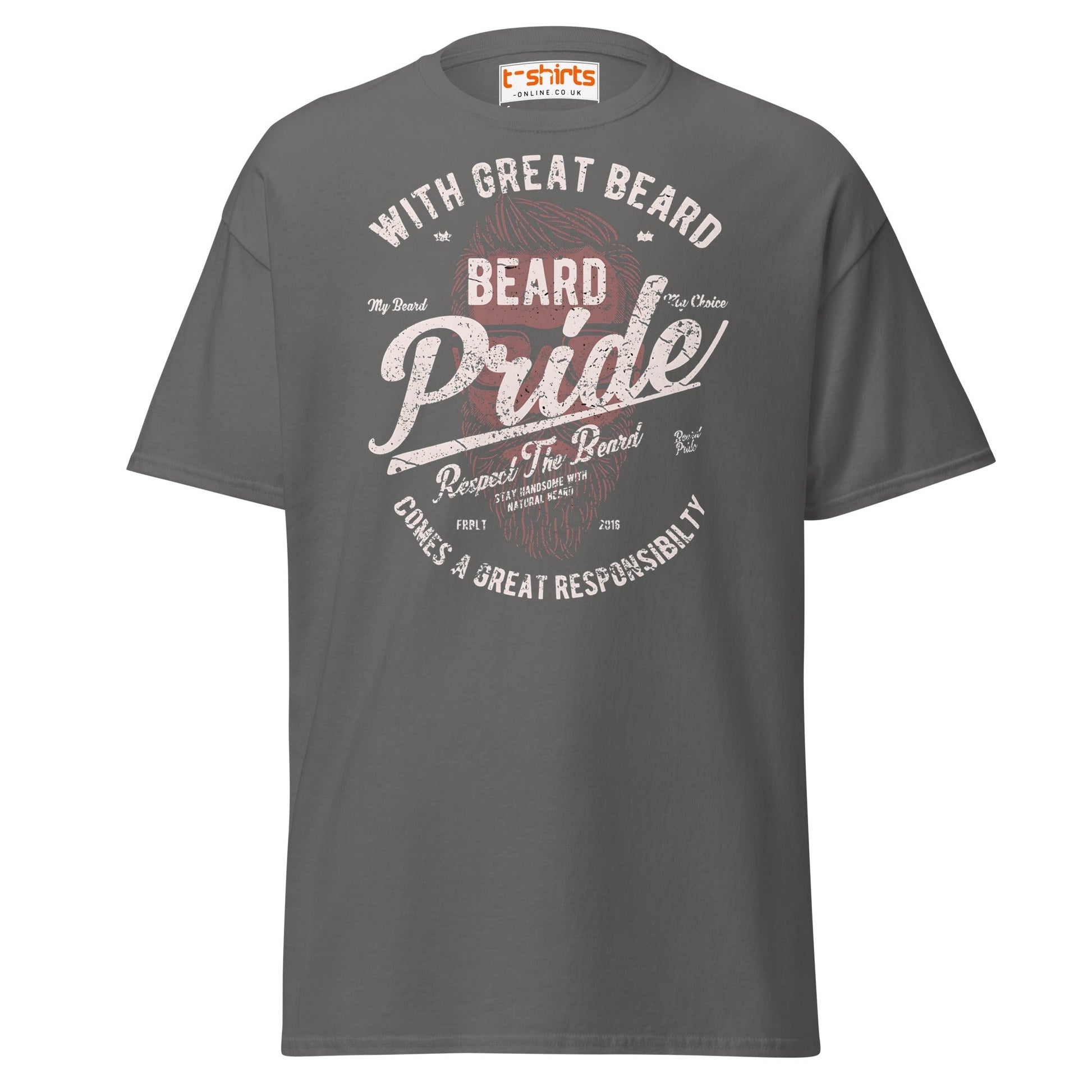 Beard Pride T-Shirt | Great Beard Responsibility Tee - Charcoal - T-Shirts Online