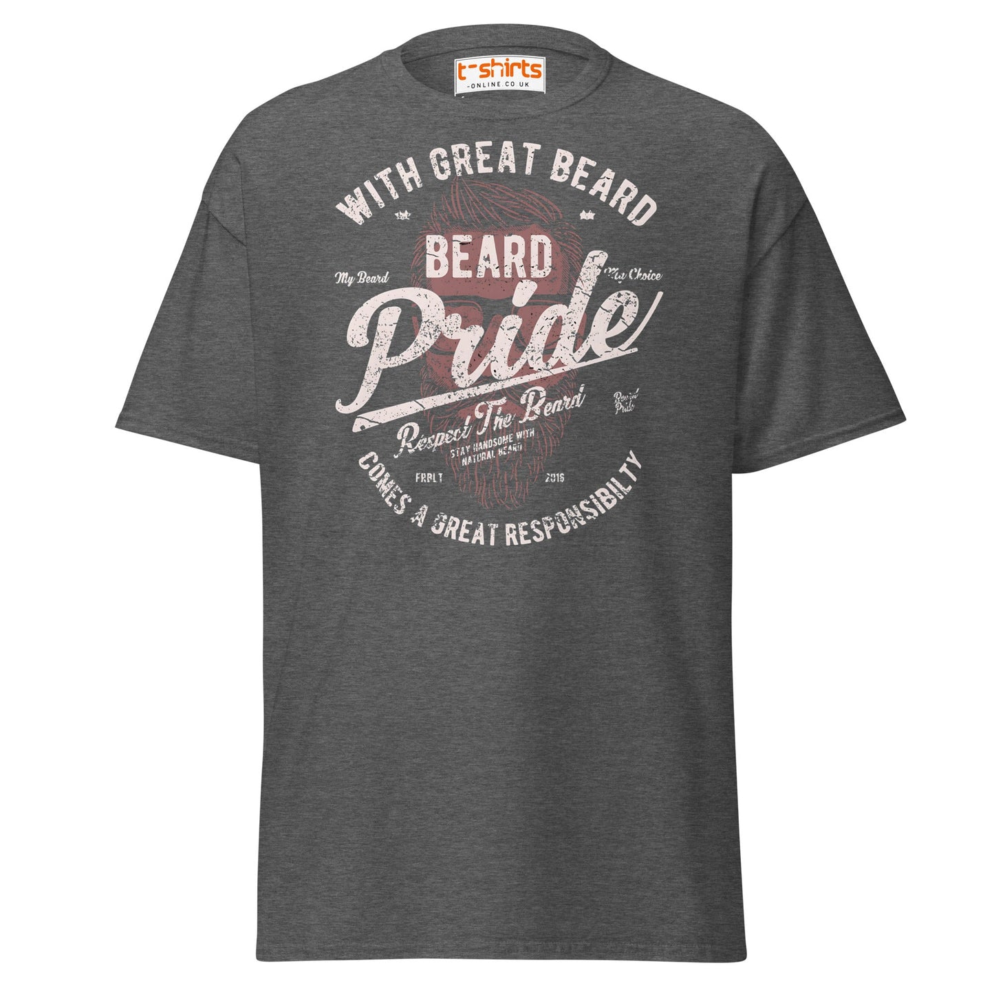 Beard Pride T-Shirt | Great Beard Responsibility Tee - Dark Heather - T-Shirts Online