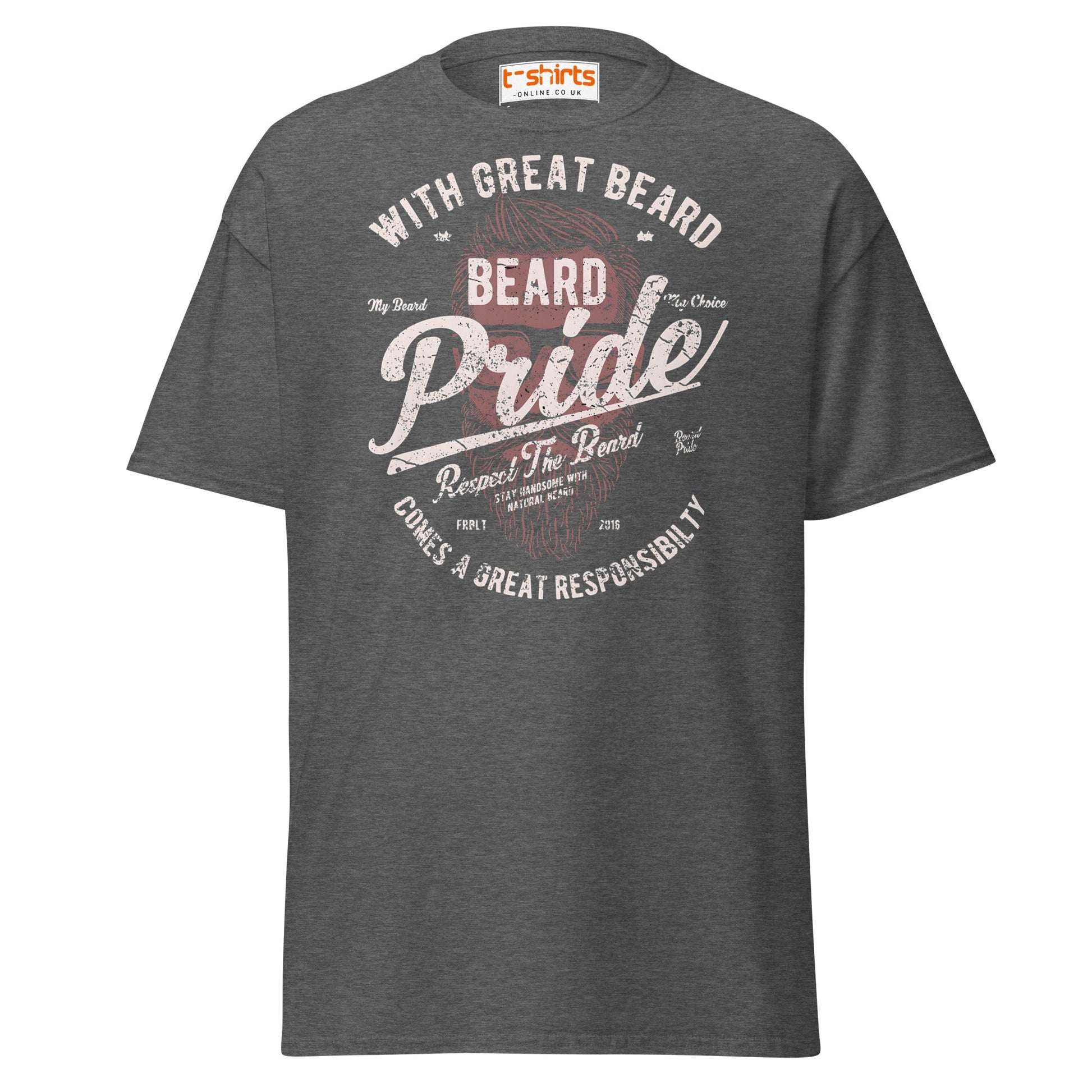 Beard Pride T-Shirt | Great Beard Responsibility Tee - Dark Heather - T-Shirts Online