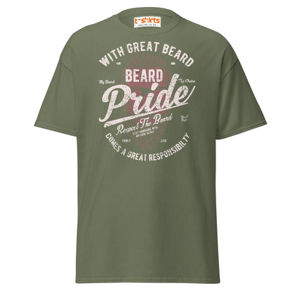 Beard Pride T-Shirt | Great Beard Responsibility Tee - Military Green - T-Shirts Online