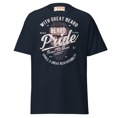 Beard Pride T-Shirt | Great Beard Responsibility Tee - Navy - T-Shirts Online