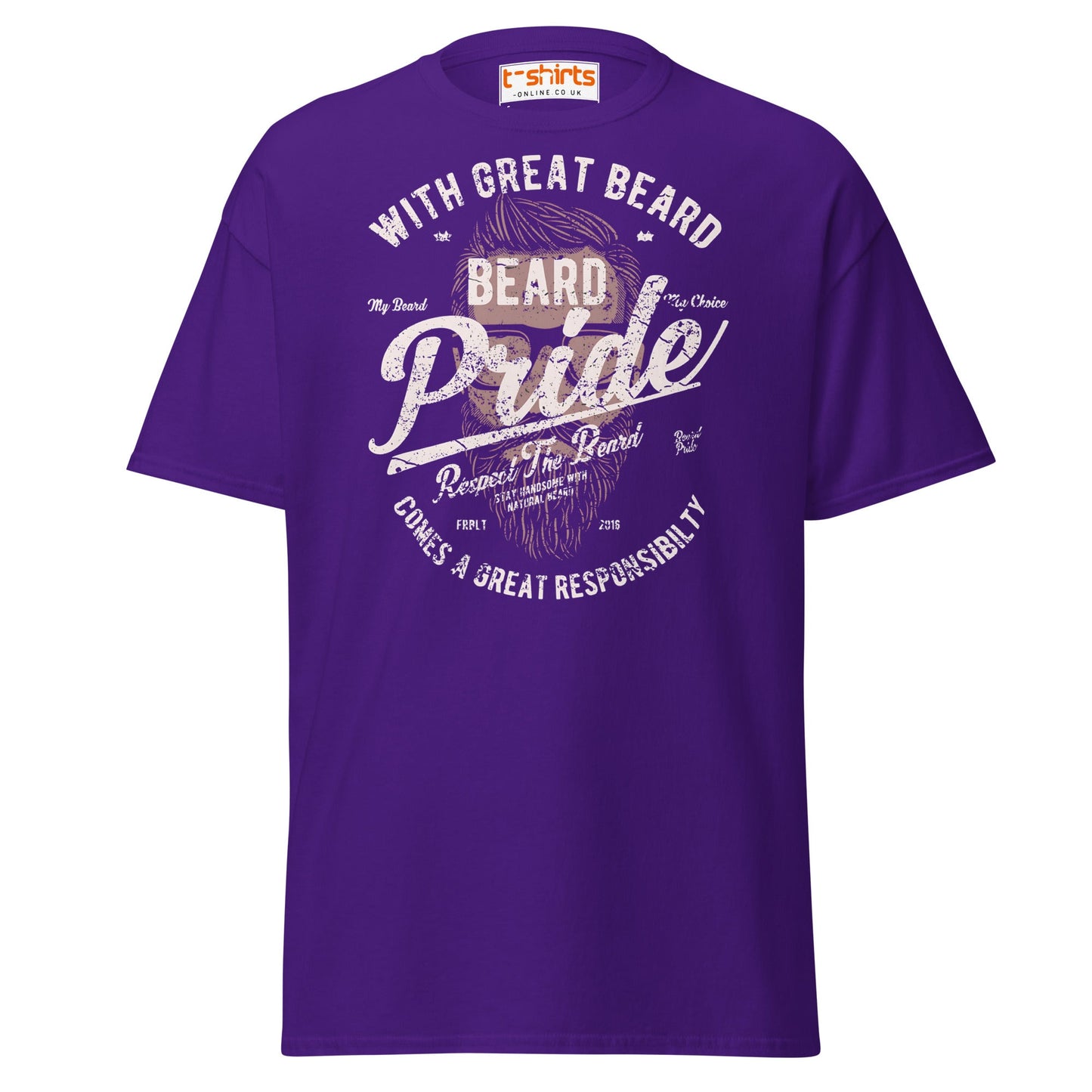 Beard Pride T-Shirt | Great Beard Responsibility Tee - Purple - T-Shirts Online