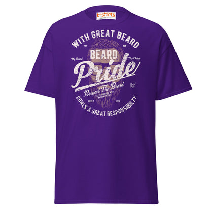 Beard Pride T-Shirt | Great Beard Responsibility Tee - Purple - T-Shirts Online