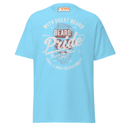 Beard Pride T-Shirt | Great Beard Responsibility Tee - Sky - T-Shirts Online