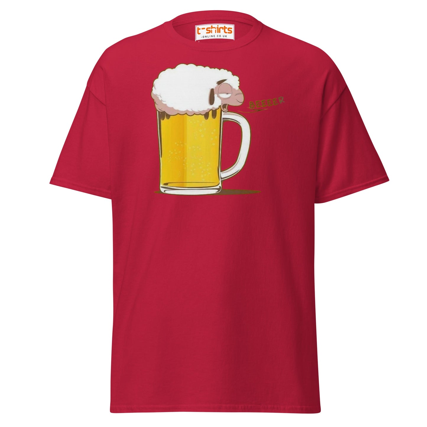 Beer Sheep T-Shirt | Funny Drinking Cartoon Tee - Cardinal - T-Shirts Online
