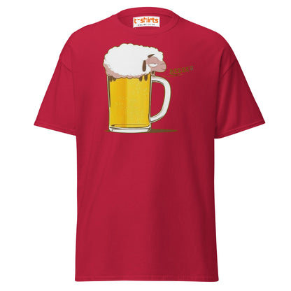 Beer Sheep T-Shirt | Funny Drinking Cartoon Tee - Cardinal - T-Shirts Online