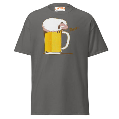 Beer Sheep T-Shirt | Funny Drinking Cartoon Tee - Charcoal - T-Shirts Online