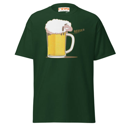 Beer Sheep T-Shirt | Funny Drinking Cartoon Tee - Forest Green - T-Shirts Online