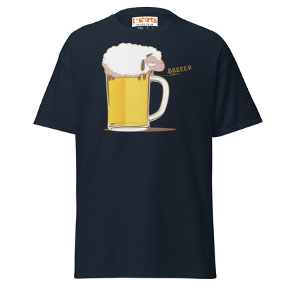 Beer Sheep T-Shirt | Funny Drinking Cartoon Tee - Navy - T-Shirts Online
