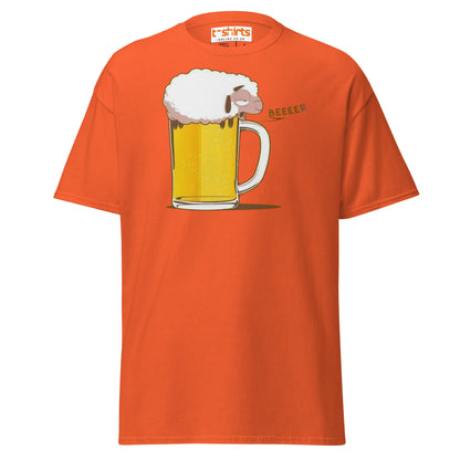 Beer Sheep T-Shirt | Funny Drinking Cartoon Tee - Orange - T-Shirts Online