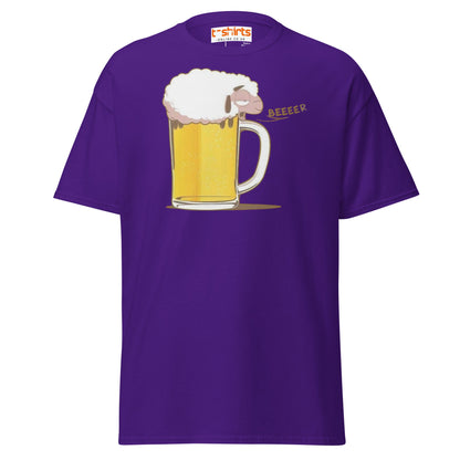 Beer Sheep T-Shirt | Funny Drinking Cartoon Tee - Purple - T-Shirts Online