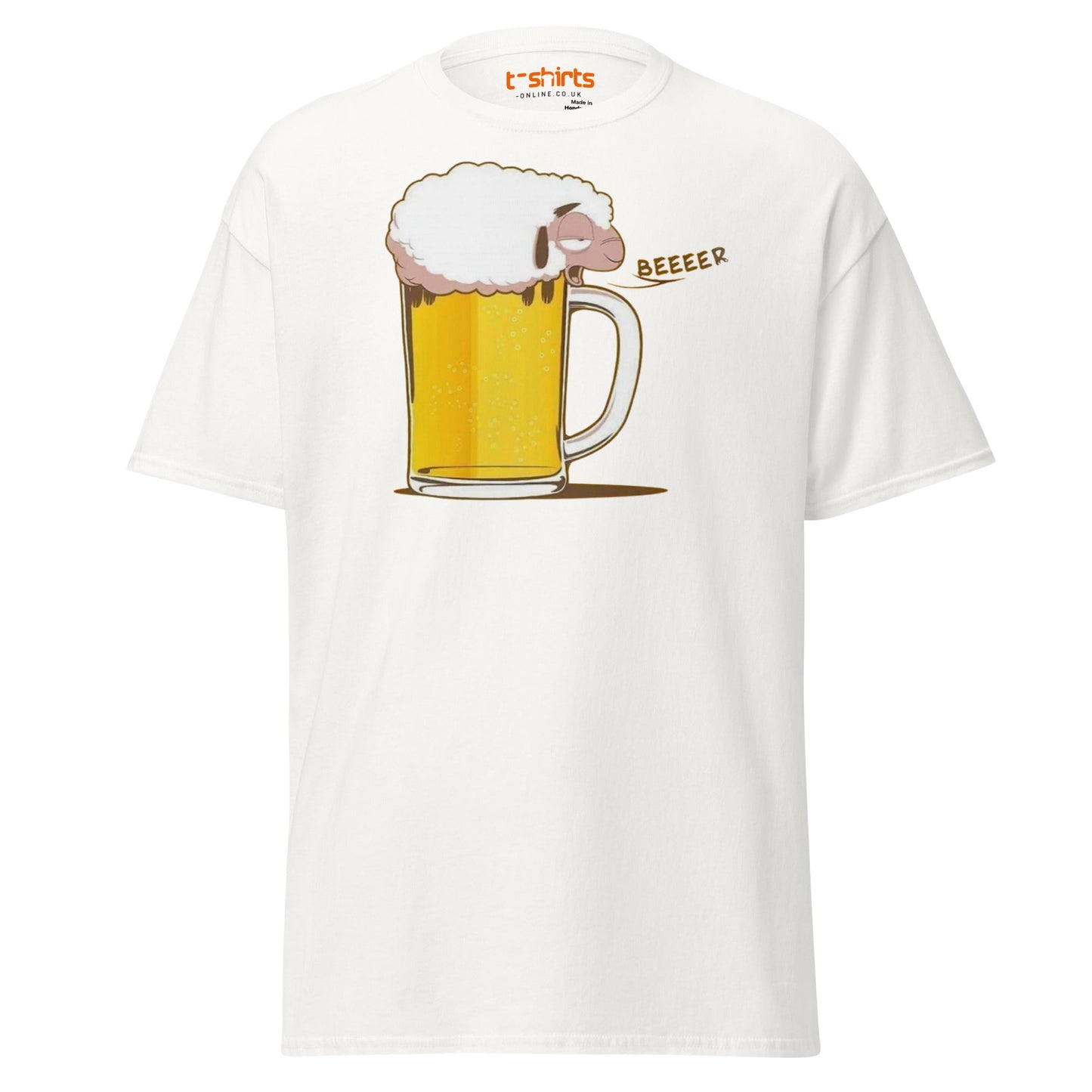 Beer Sheep T-Shirt | Funny Drinking Cartoon Tee - White - T-Shirts Online