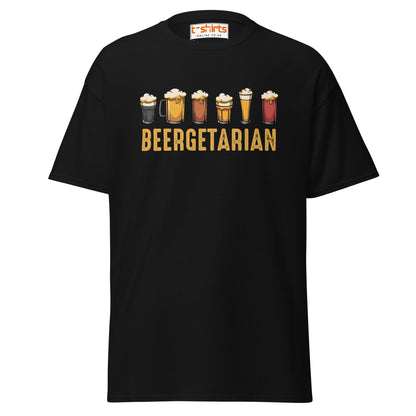 Beergetarian Funny Drinking Graphic T-Shirt - Black - T-Shirts Online