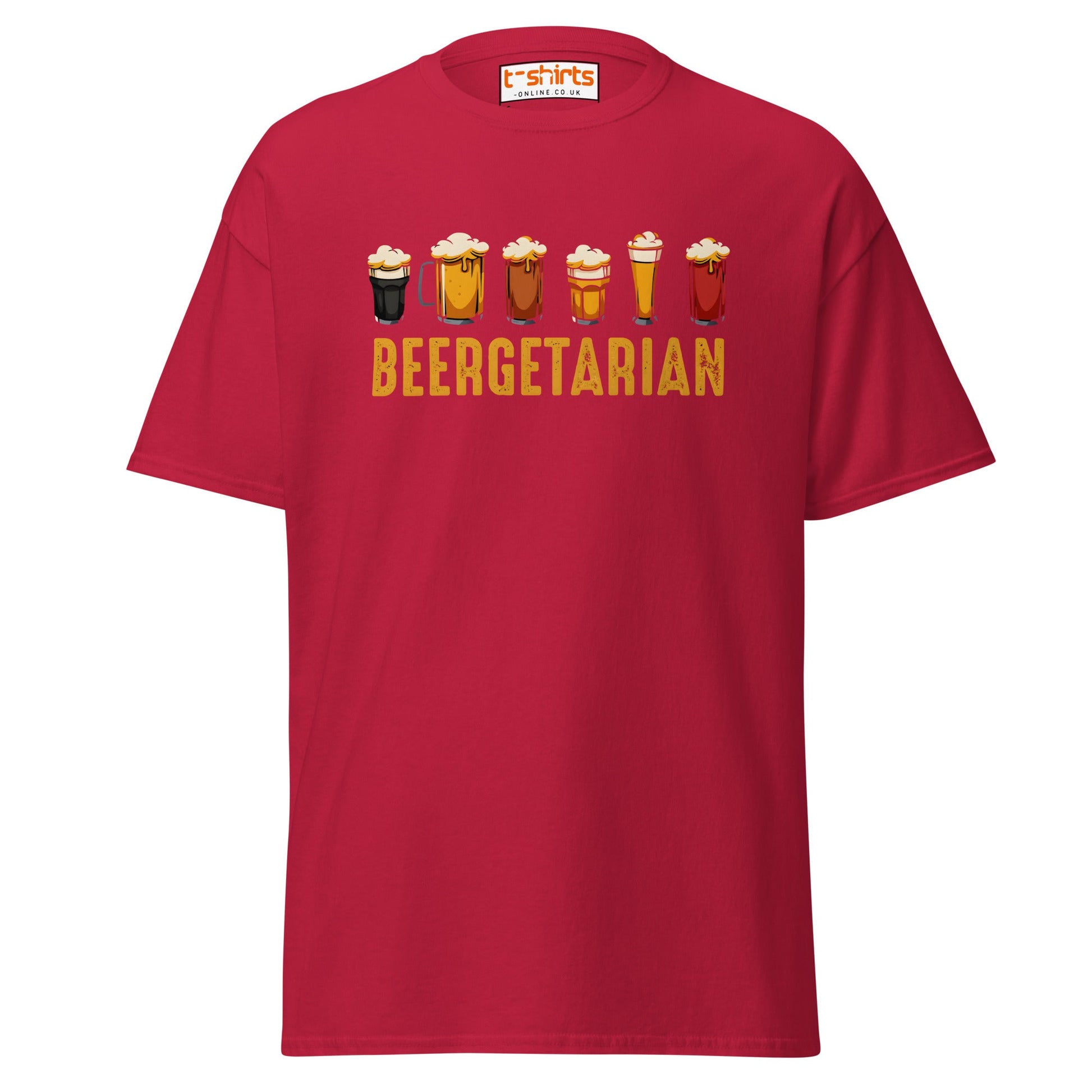 Beergetarian Funny Drinking Graphic T-Shirt - Cardinal - T-Shirts Online