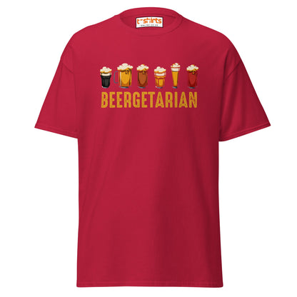 Beergetarian Funny Drinking Graphic T-Shirt - Cardinal - T-Shirts Online