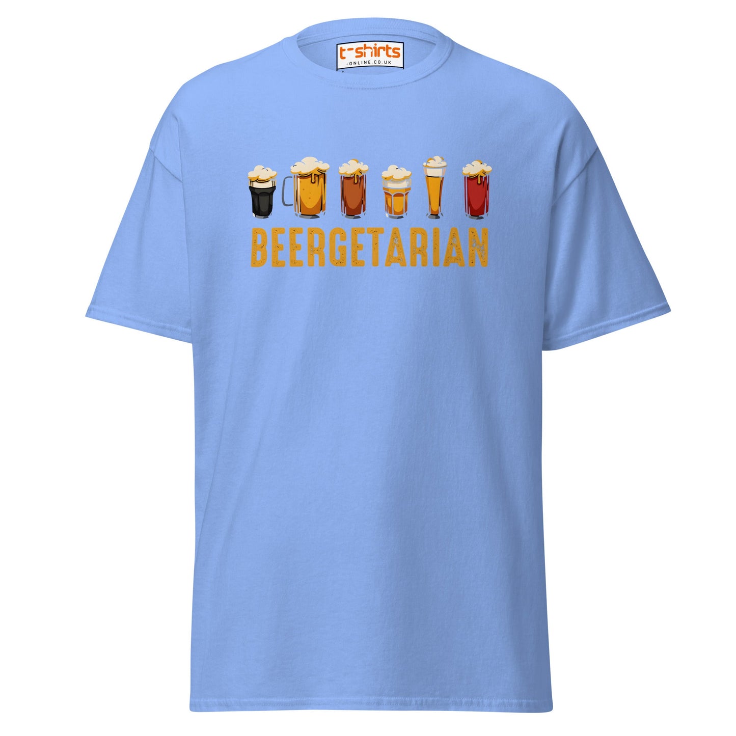 Beergetarian Funny Drinking Graphic T-Shirt - Carolina Blue - T-Shirts Online