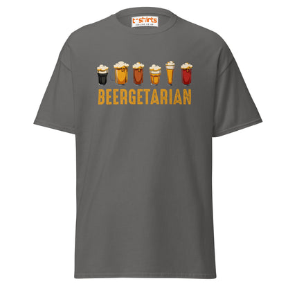 Beergetarian Funny Drinking Graphic T-Shirt - Charcoal - T-Shirts Online