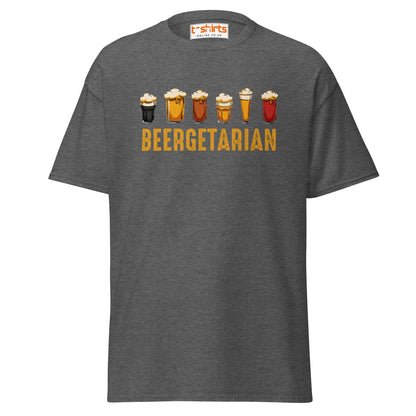 Beergetarian Funny Drinking Graphic T-Shirt - Dark Heather - T-Shirts Online