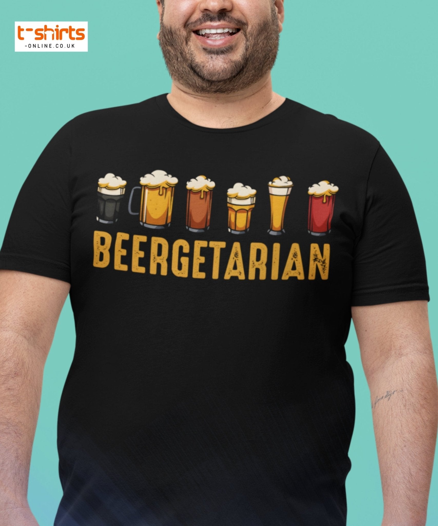 Beergetarian Funny Drinking Graphic T-Shirt - Maroon - T-Shirts Online