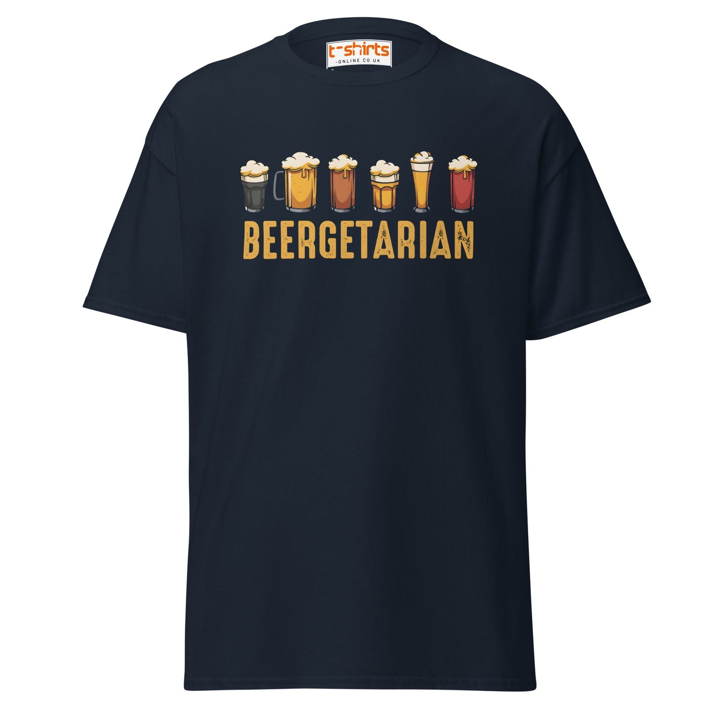 Beergetarian Funny Drinking Graphic T-Shirt - Navy - T-Shirts Online