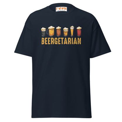Beergetarian Funny Drinking Graphic T-Shirt - Navy - T-Shirts Online