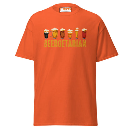 Beergetarian Funny Drinking Graphic T-Shirt - Orange - T-Shirts Online