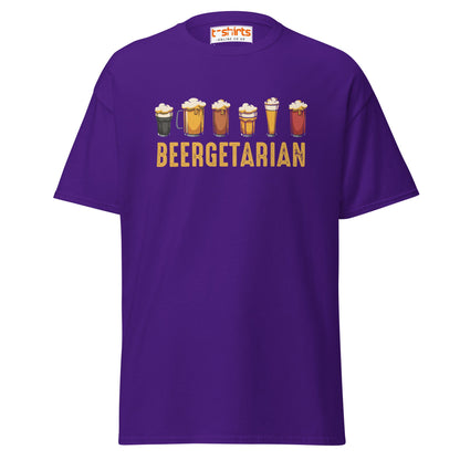 Beergetarian Funny Drinking Graphic T-Shirt - Purple - T-Shirts Online