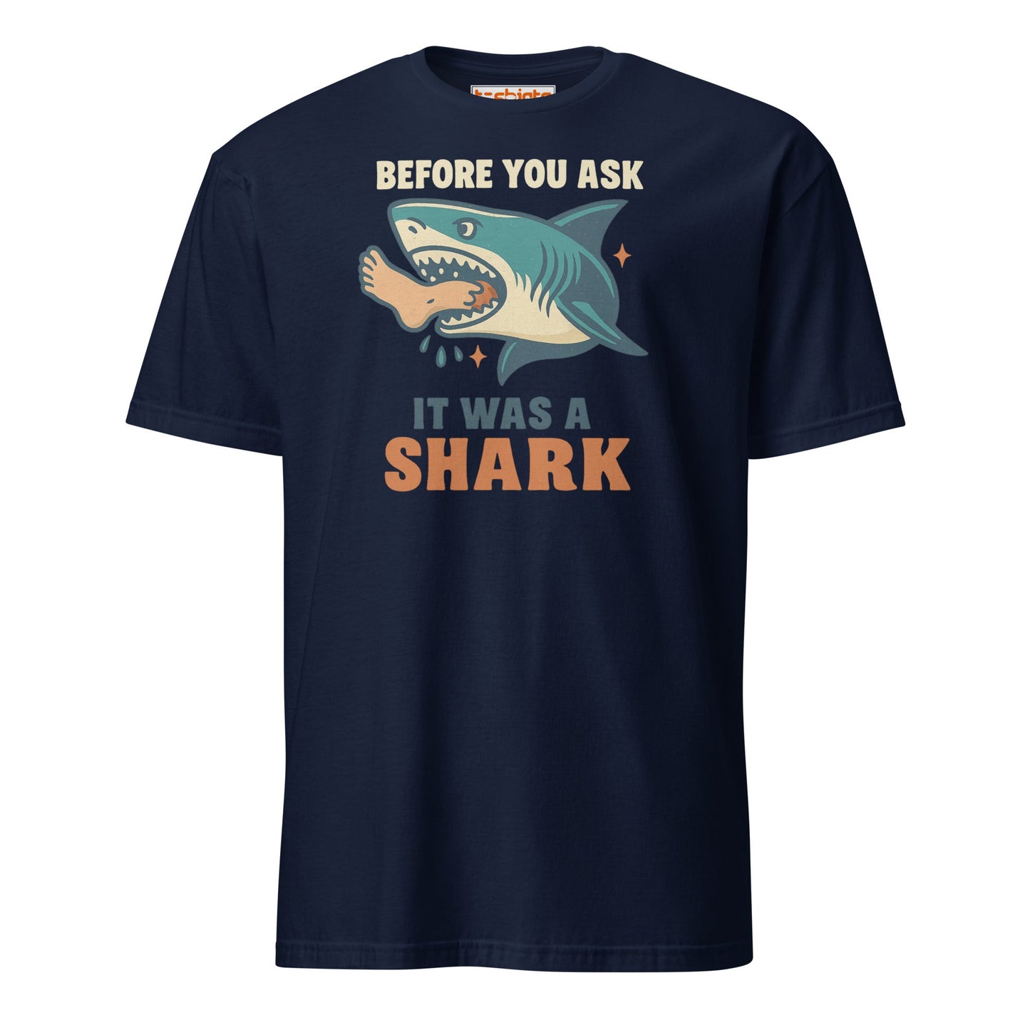 Before You Ask Shark Attack Funny T-Shirt - Navy - T-Shirts Online
