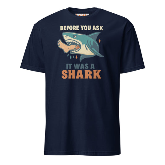 Before You Ask Shark Attack Funny T-Shirt - Navy - T-Shirts Online