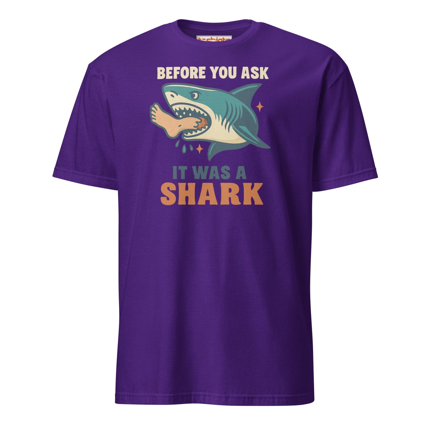 Before You Ask Shark Attack Funny T-Shirt - Purple - T-Shirts Online