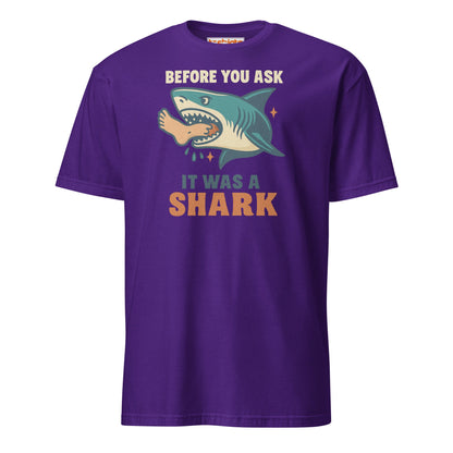 Before You Ask Shark Attack Funny T-Shirt - Purple - T-Shirts Online