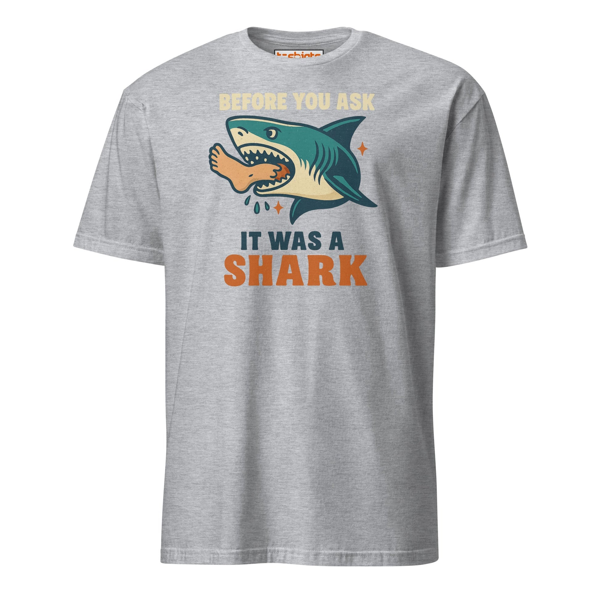 Before You Ask Shark Attack Funny T-Shirt - Sport Grey - T-Shirts Online