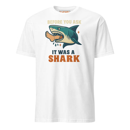 Before You Ask Shark Attack Funny T-Shirt - White - T-Shirts Online