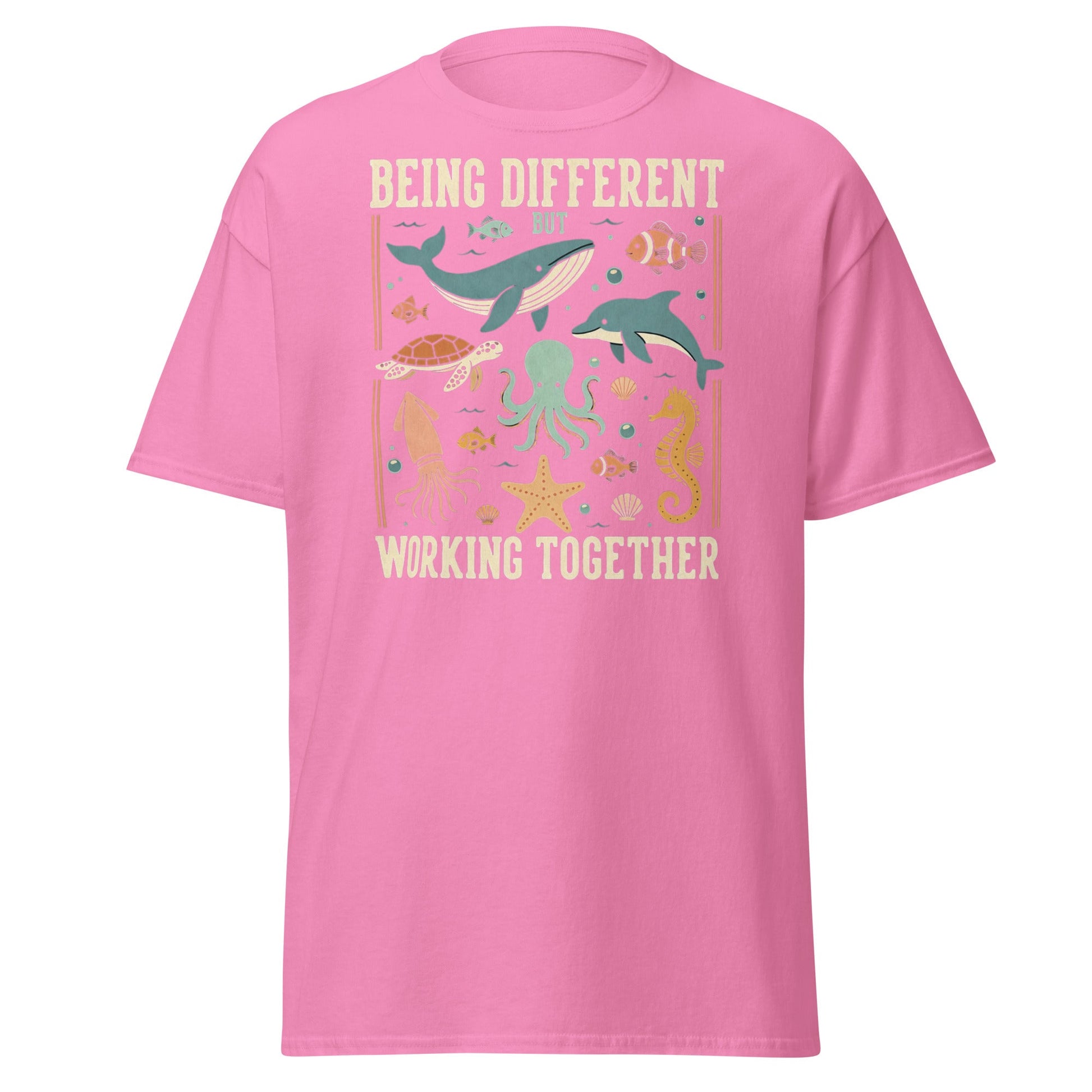 Being Different Working Together T-Shirt - Sea Life Tee - Azalea - T-Shirts Online