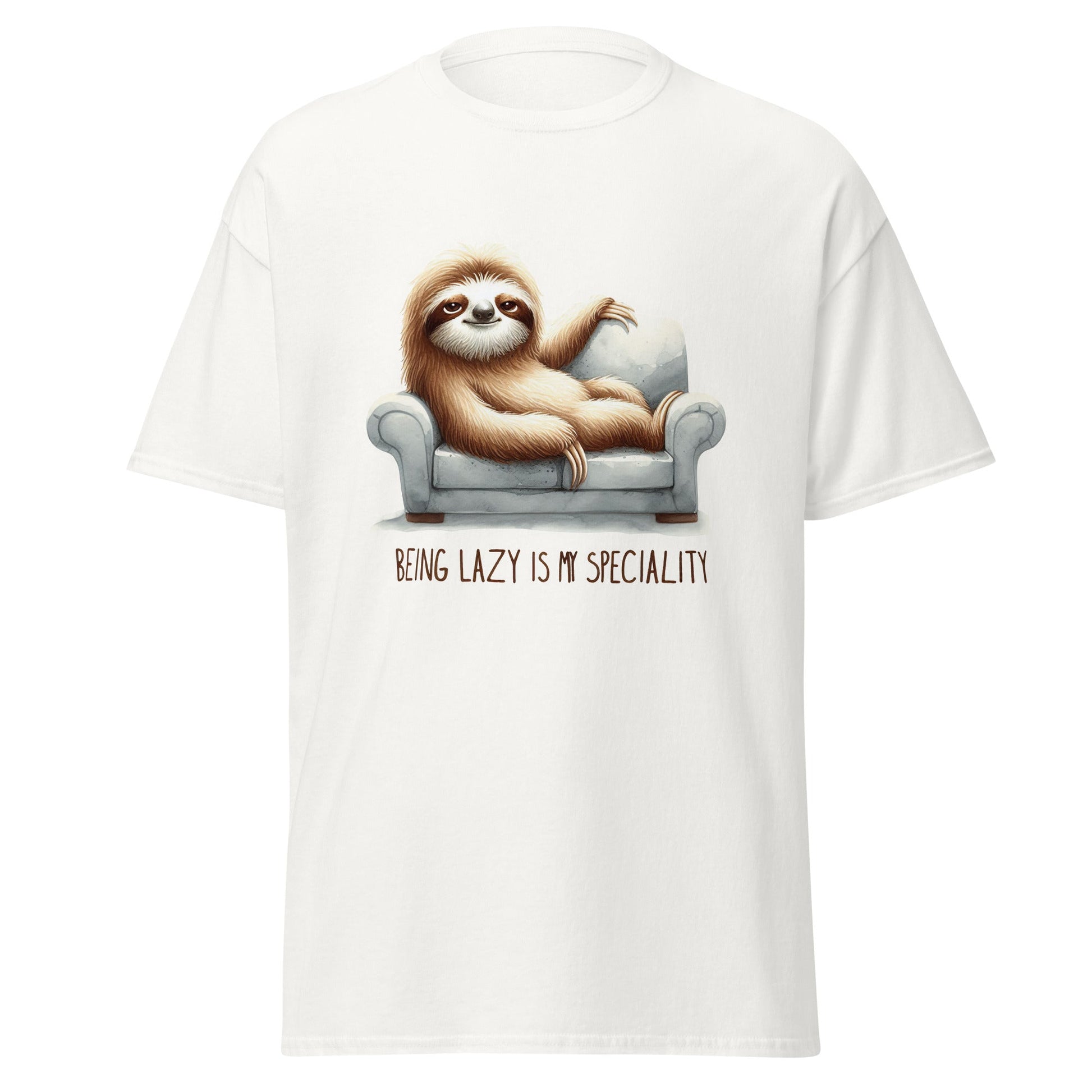Being Lazy | Sloth T-Shirt - White - T-Shirts Online