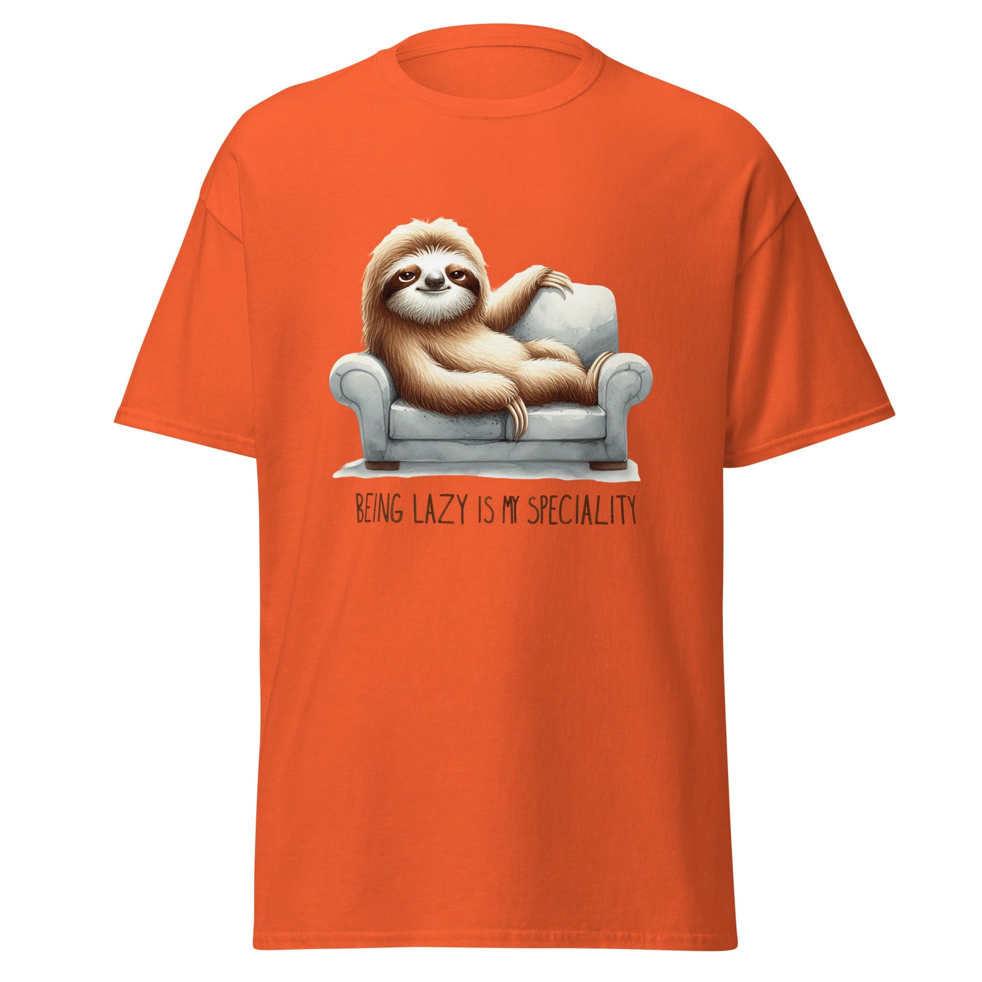 Being Lazy | Sloth T-Shirt - Orange - T-Shirts Online