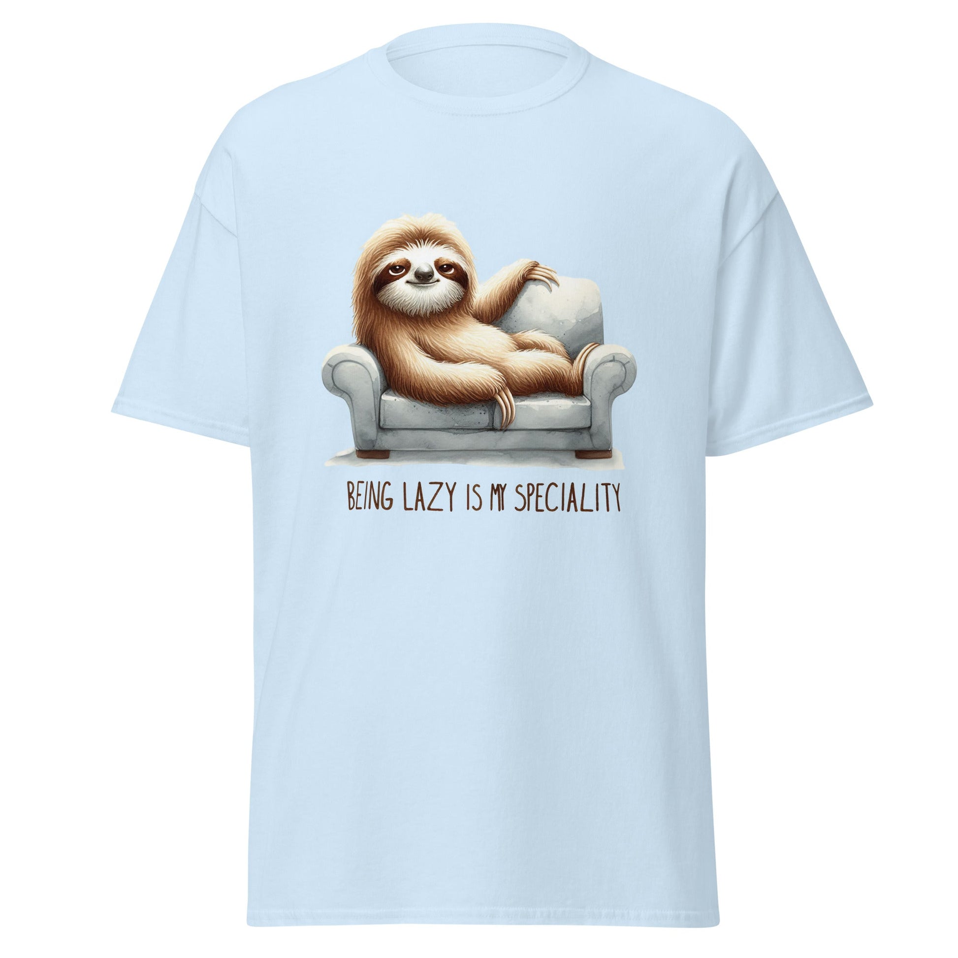 Being Lazy | Sloth T-Shirt - Light Blue - T-Shirts Online