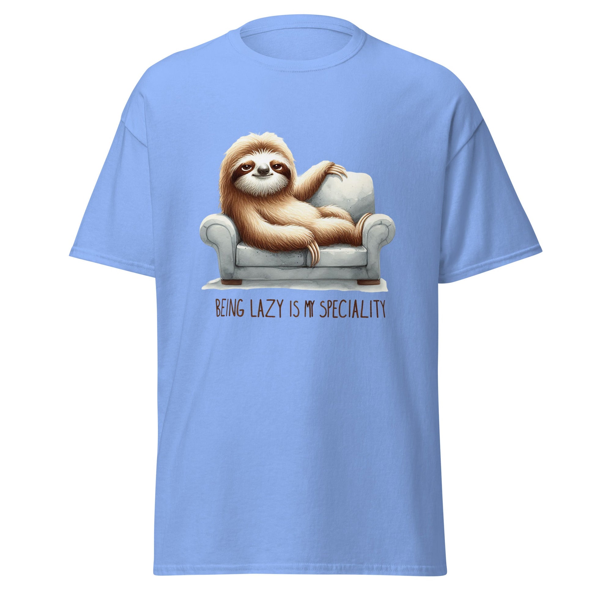 Being Lazy | Sloth T-Shirt - Carolina Blue - T-Shirts Online