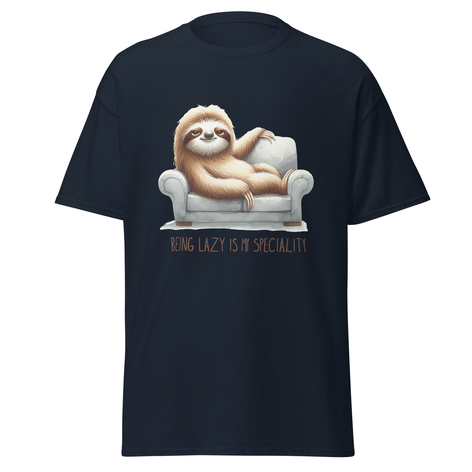 Being Lazy | Sloth T-Shirt - Navy - T-Shirts Online