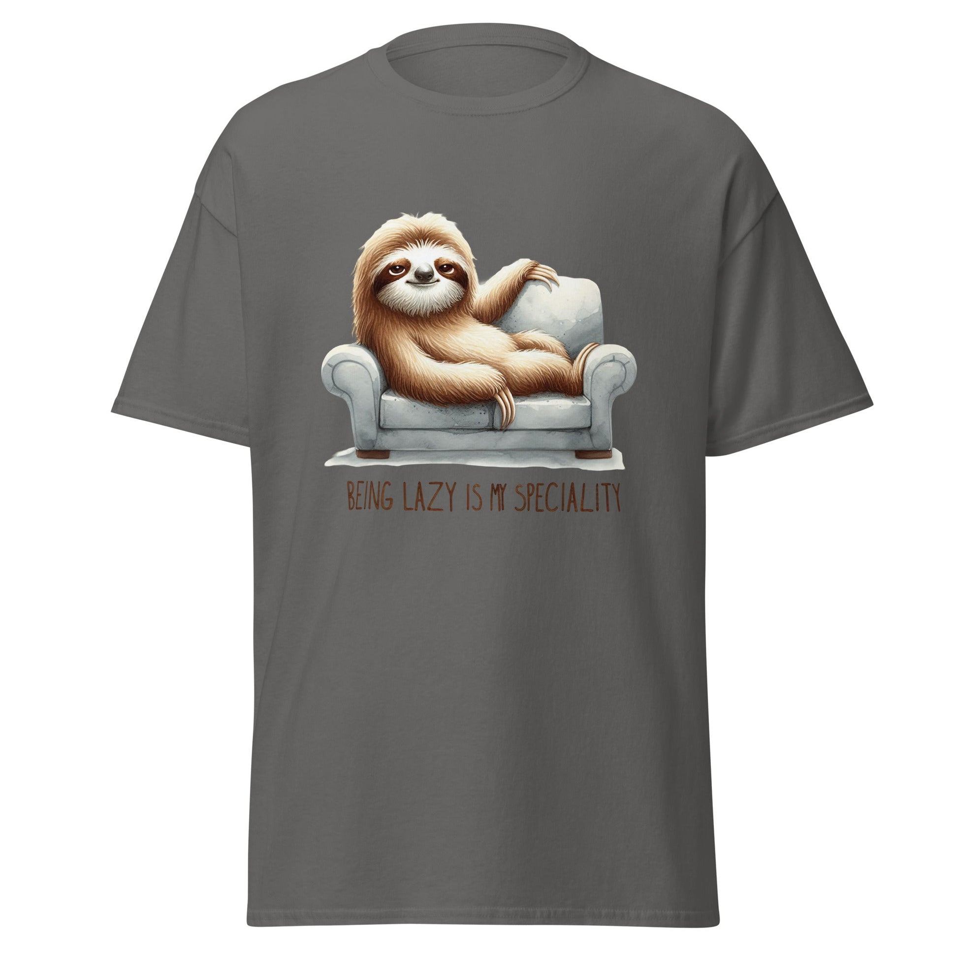 Being Lazy | Sloth T-Shirt - Charcoal - T-Shirts Online