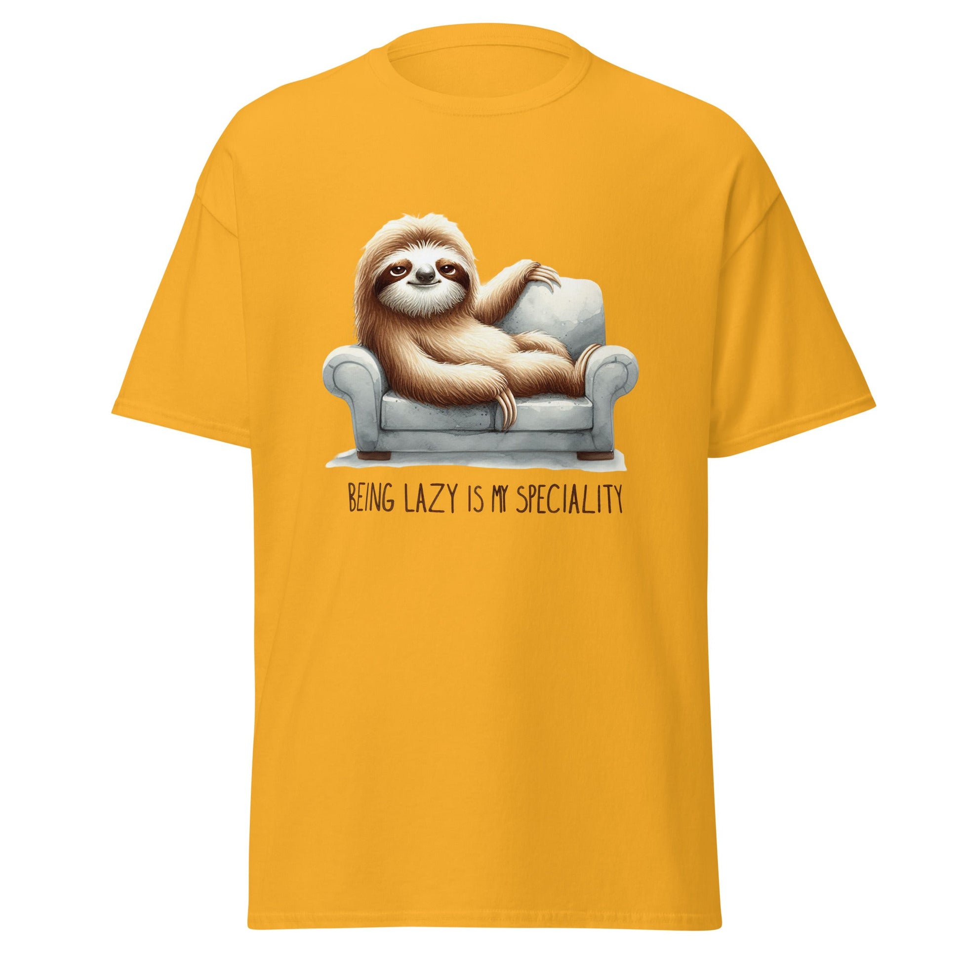 Being Lazy | Sloth T-Shirt - Gold - T-Shirts Online