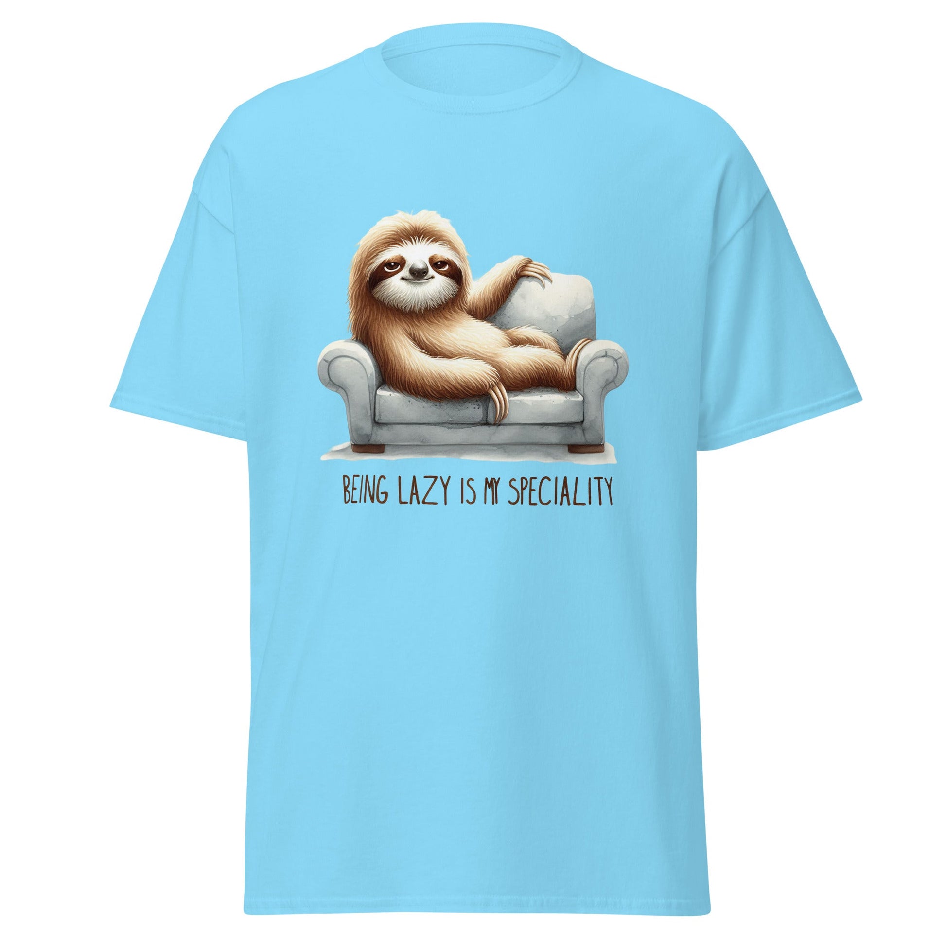 Being Lazy | Sloth T-Shirt - Sky - T-Shirts Online