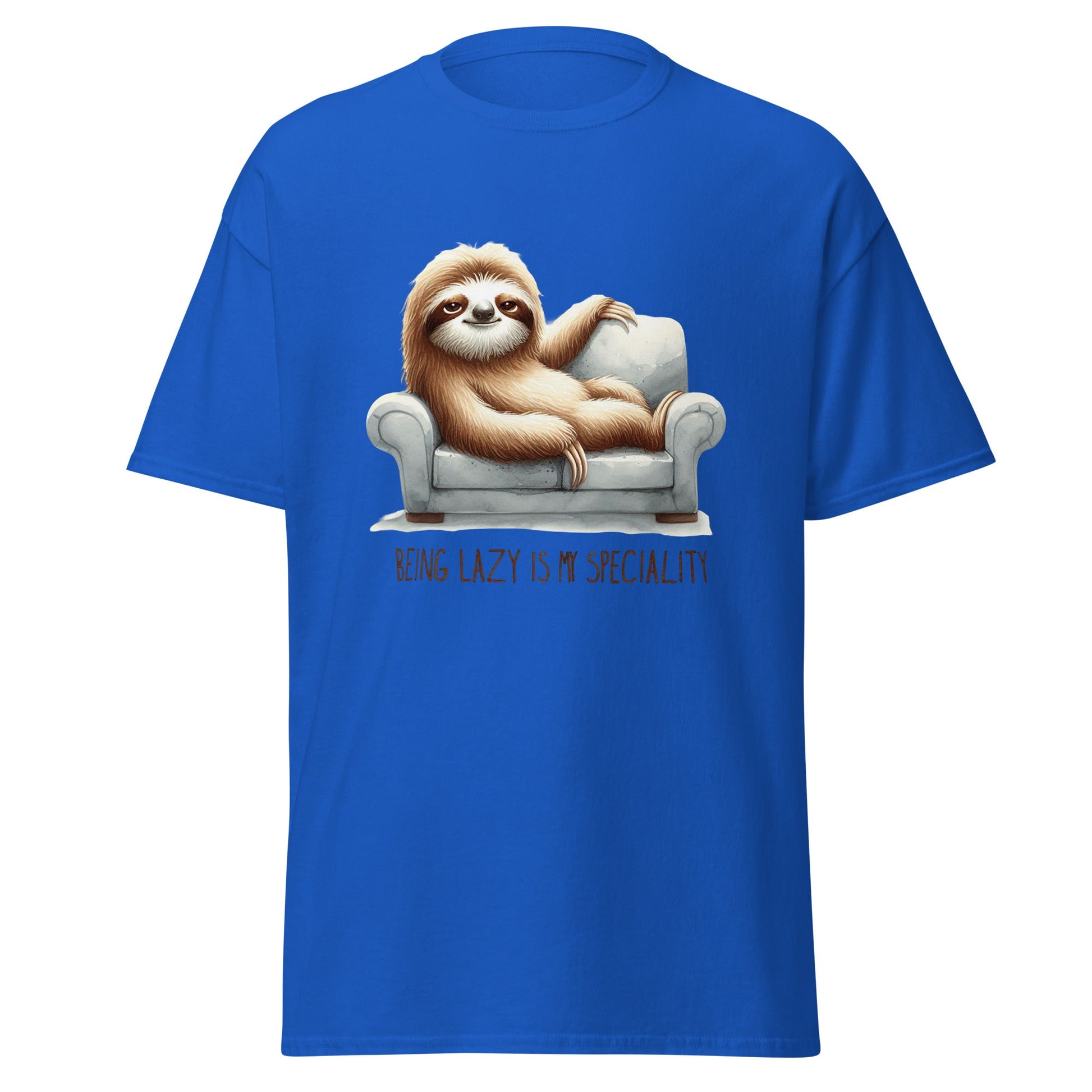 Being Lazy | Sloth T-Shirt - Royal - T-Shirts Online