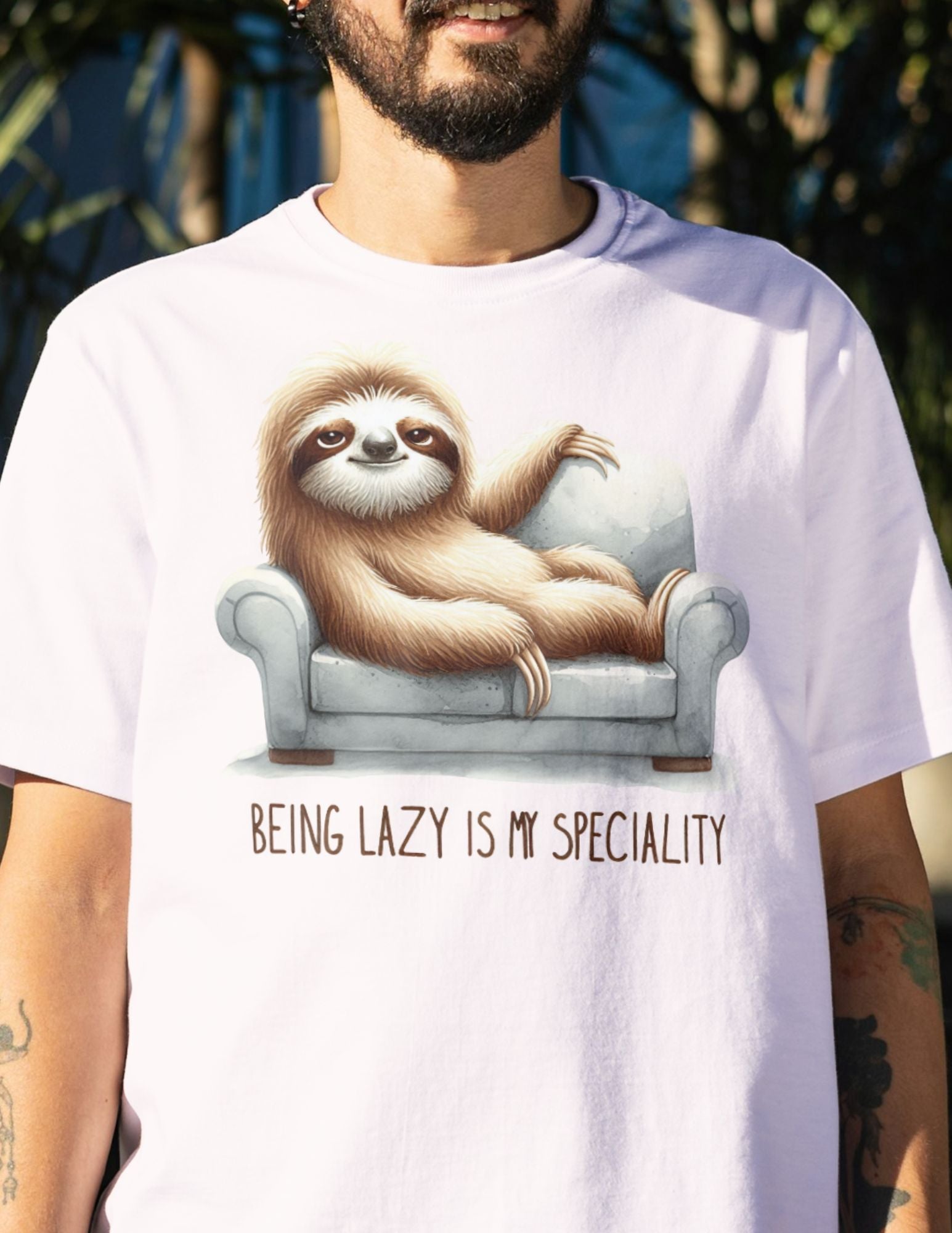 Being Lazy | Sloth T-Shirt - Black - T-Shirts Online