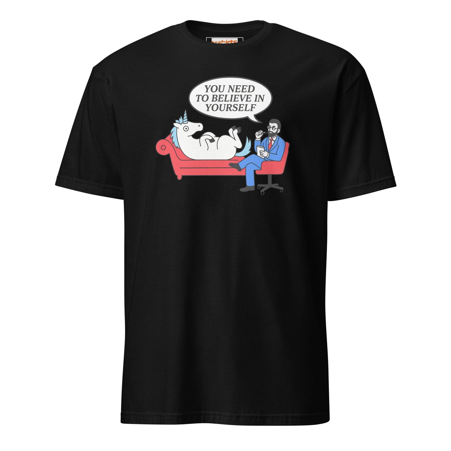 Believe in Yourself T-Shirt | Unicorn T-Shirt - Black - T-Shirts Online