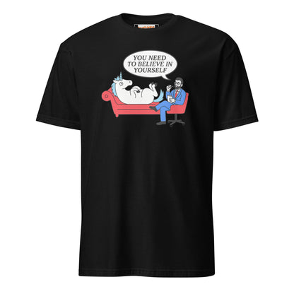 Believe in Yourself T-Shirt | Unicorn T-Shirt - Black - T-Shirts Online