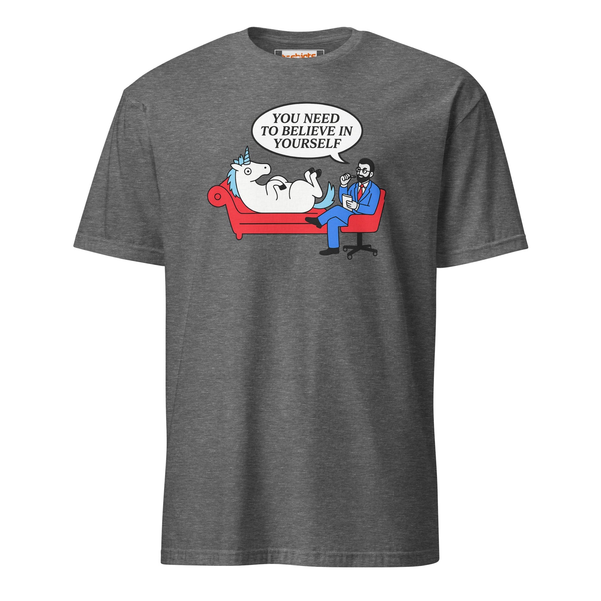 Believe in Yourself T-Shirt | Unicorn T-Shirt - Graphite Heather - T-Shirts Online