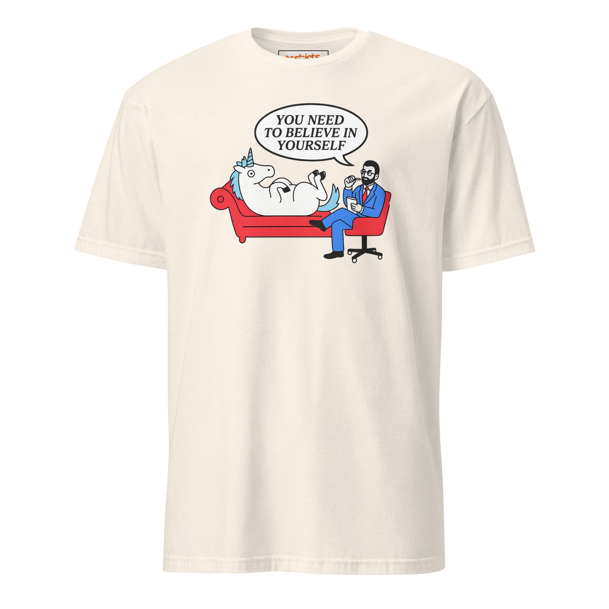 Believe in Yourself T-Shirt | Unicorn T-Shirt - Natural - T-Shirts Online