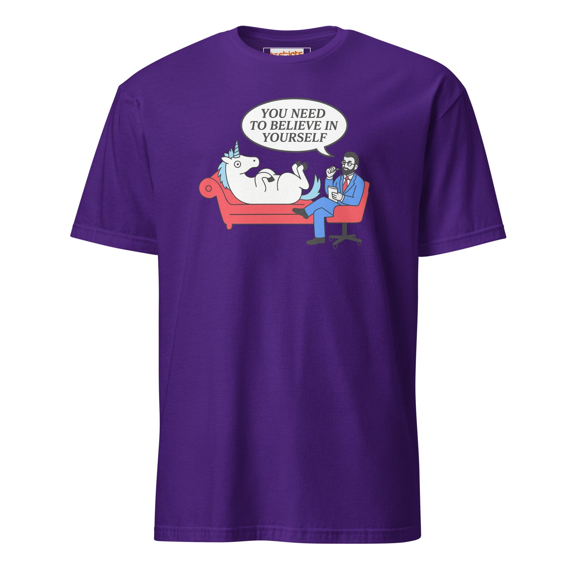 Believe in Yourself T-Shirt | Unicorn T-Shirt - Purple - T-Shirts Online