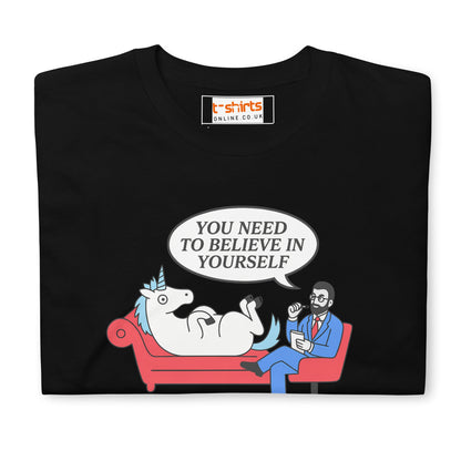 Believe in Yourself T-Shirt | Unicorn T-Shirt - Sand - T-Shirts Online